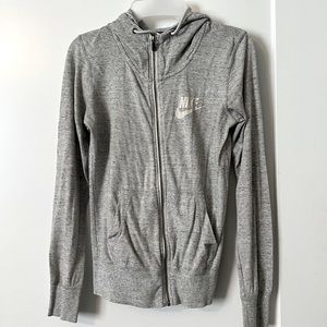 Heather Grey Zip Up Nike Sweatshirt